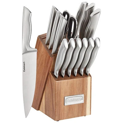 Cuisinart German Steel 15-Piece Knife Block Set (C77SS-15PGAC) - Stainless Steel/Wood