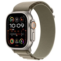 Koodo Apple Watch Ultra 2 (GPS + Cellular) 49mm Titanium Case with Olive Alpine Loop - Medium 145-190mm - Monthly Tab Payment