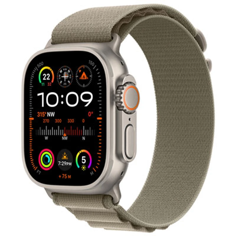 Koodo Apple Watch Ultra 2 (GPS + Cellular) 49mm Titanium Case with Olive Alpine Loop - Large 165-210mm - Monthly Tab Payment