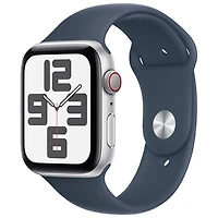 Koodo Apple Watch SE (GPS + Cellular) 44mm Silver Aluminum Case with Storm Blue Sport Band - Medium / Large - Monthly Tab Payment