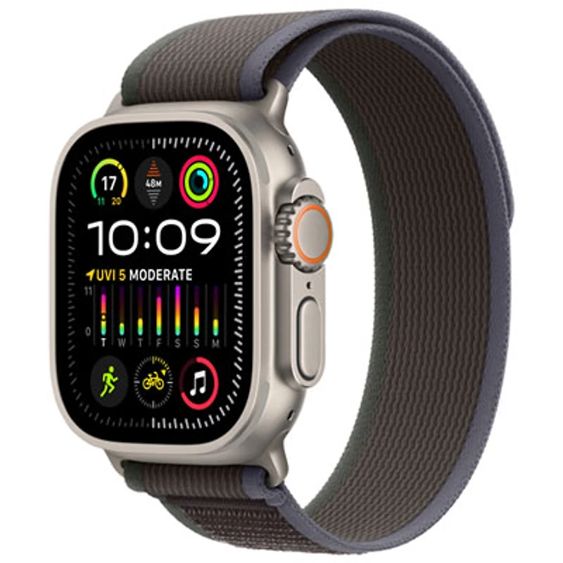 Koodo Apple Watch Ultra 2 (GPS + Cellular) 49mm Titanium Case with Blue Black Trail Loop - Small / Medium 130-180mm - Monthly Tab Payment