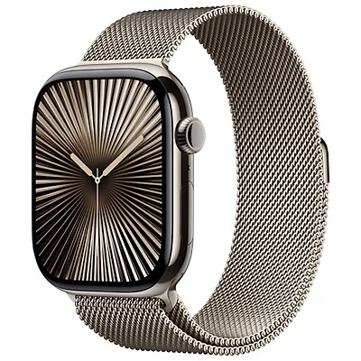 Koodo Apple Watch Series 10 (GPS + Cellular) 46mm Natural Titanium Case with Natural Milanese Loop - Medium/Large - Monthly Tab Payment