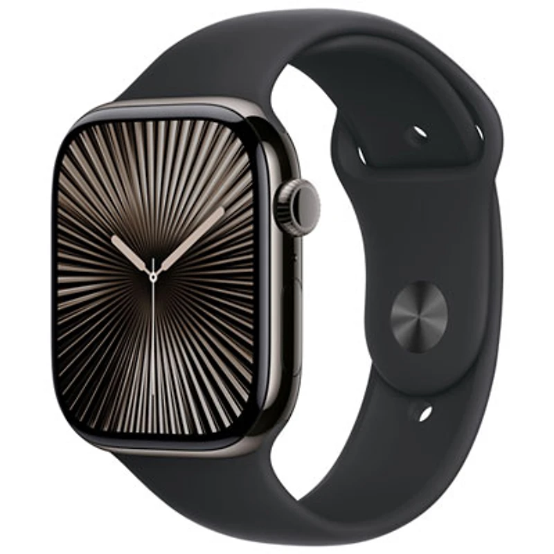 Koodo Apple Watch Series 10 (GPS + Cellular) 46mm Slate Titanium Case with Black Sport Band - Medium/Large - Monthly Tab Payment