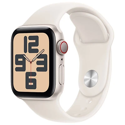 Koodo Apple Watch SE (GPS + Cellular) 40mm Starlight Aluminum Case with Starlight Sport Band - Small/Medium - Monthly Tab Payment