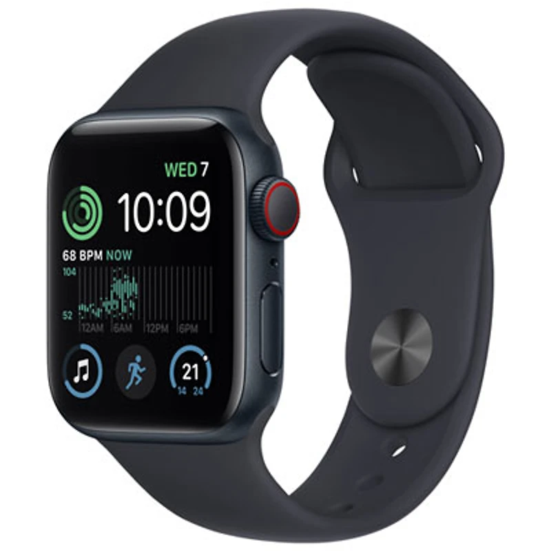 Koodo Apple Watch SE (GPS + Cellular) 40mm Midnight Aluminum Case with Midnight Sport Band (2022) - Monthly Tab Payment
