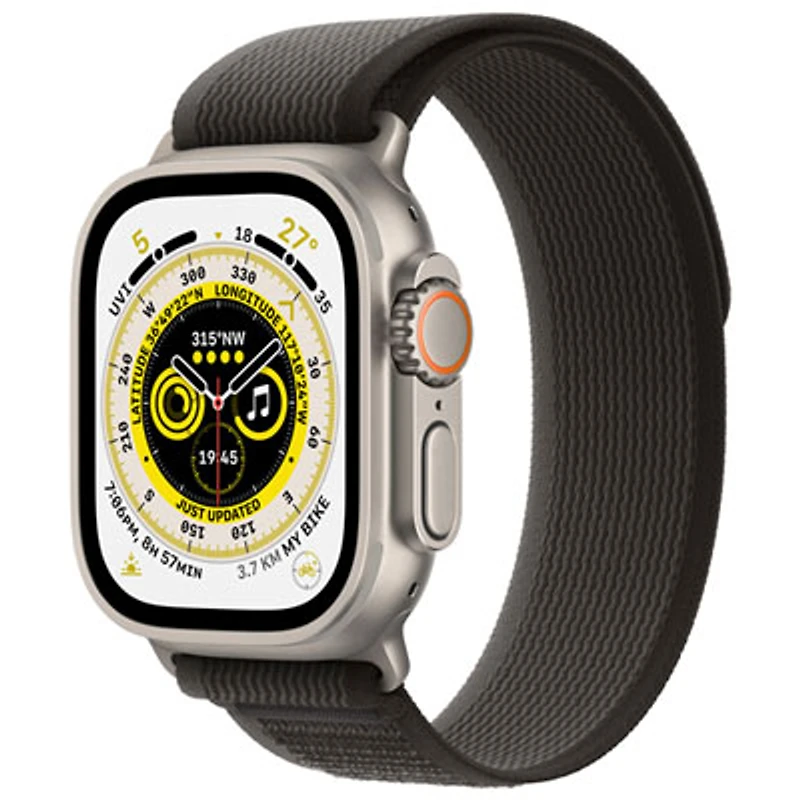 Koodo Apple Watch Ultra (GPS + Cellular) 49mm Titanium Case with /Grey Trail Loop - Medium