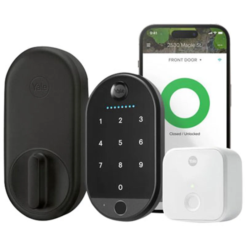 Yale Approach Lock KeyTouchscreen Wi-Fi Smart Lock with Biometric Keypad - Black
