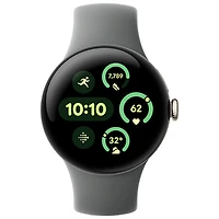 Koodo Google Pixel Watch 3 41mm LTE Champagne Gold Aluminum Case with Hazel Active Band - Monthly Tab Payment