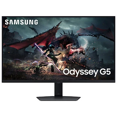 Open Box - Samsung Odyssey G5 27" WQHD 180Hz 1ms GTG IPS LCD G-Sync/FreeSync Gaming Monitor - Black