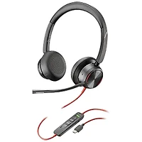 HP Blackwire 8200 On-Ear Noise Cancelling Wired Headset - Black