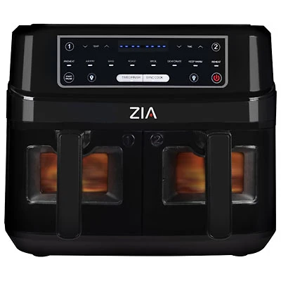 ZIA 8-in-1 SmartCrisp Dual Basket Air Fryer - 9L/9QT - Black