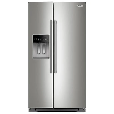 Maytag 36" 28.49 Cu. Ft. Side-By-Side Refrigerator w/Water & Ice Dispenser (MRSF6636RZ) - Fingerprint Resistant SS