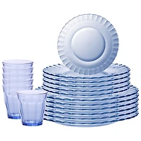 Duralex Le Picardie 18-Piece Tempered Glass Dinnerware Set - Marine