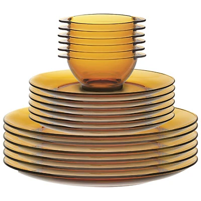 Duralex Lys 18-Piece Tempered Glass Dinnerware Set