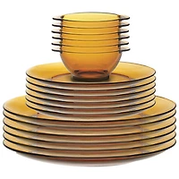 Duralex Lys 18-Piece Tempered Glass Dinnerware Set