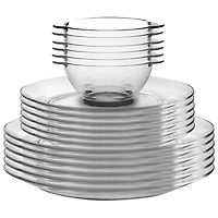 Duralex Lys 18-Piece Tempered Glass Dinnerware Set