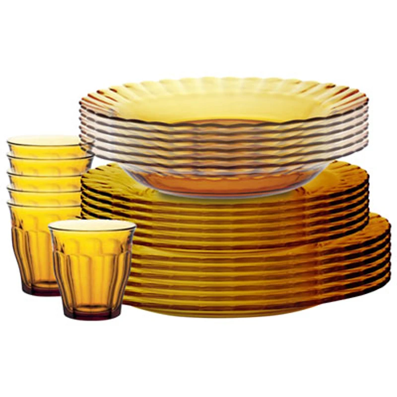 Duralex Le Picardie 24-Piece Tempered Glass Dinnerware Set
