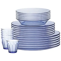 Duralex Lys 24-Piece Tempered Glass Dinnerware Set - Marine
