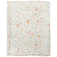 Loulou Lollipop Bunny Meadow Muslin Swaddle Blanket
