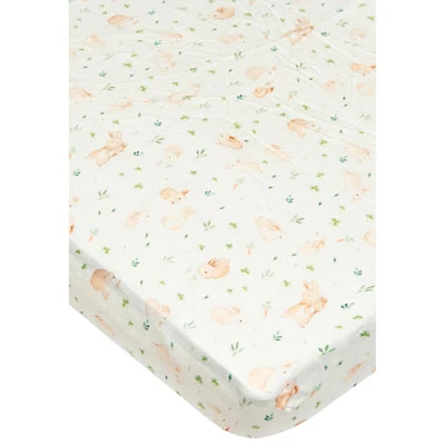Loulou Lollipop Muslin Sheet - Crib - Bunny Meadow