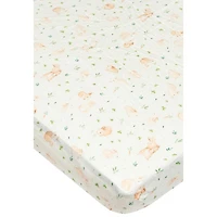 Loulou Lollipop Muslin Sheet - Crib - Bunny Meadow