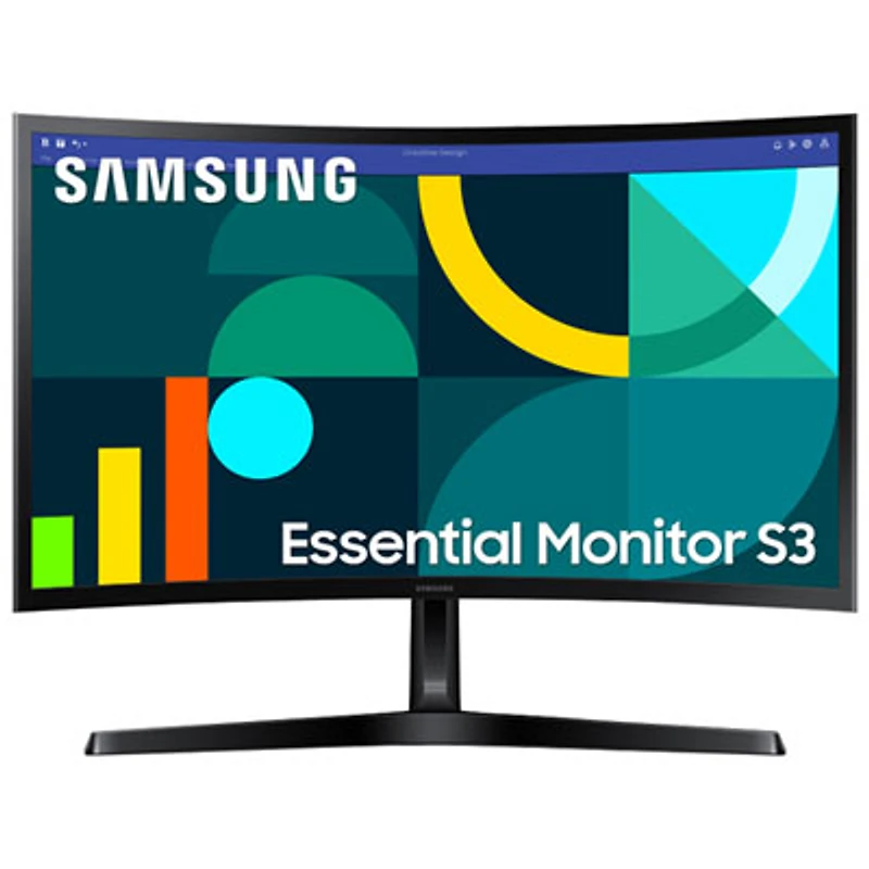 Samsung Essential S3 27" FHD 100Hz 4ms GTG Curved VA LED Monitor (LS27D368GANXZA) - Black