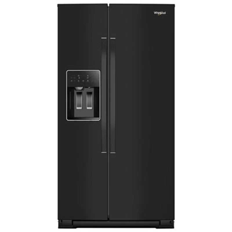 Whirlpool 36" 28.7 Cu. Ft. Side-By-Side Refrigerator with Water & Ice Dispenser (WRSF5536RB) - Black