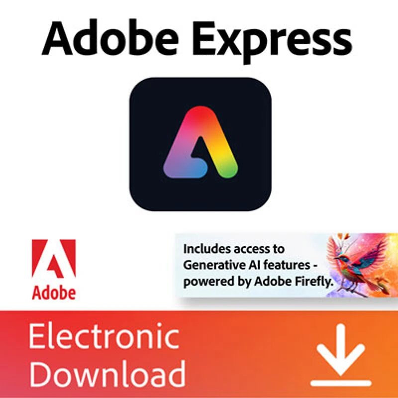 Adobe Express Premium (PC/Mac/Mobile) - 1 User - 1 Year - Digital Download