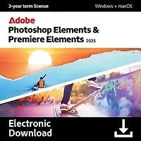 Adobe Photoshop Elements & Premiere Elements 2025 (PC/Mac) - 1 User - 3 Year - Digital Download