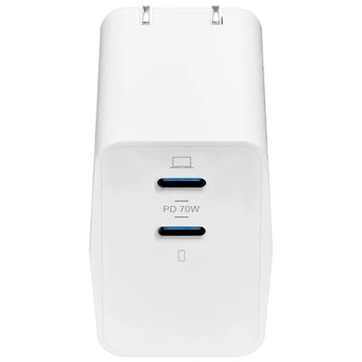 Insignia 70W Dual USB-C GaN Wall Charger (NS-PW370C2W25-C) - Only at Best Buy
