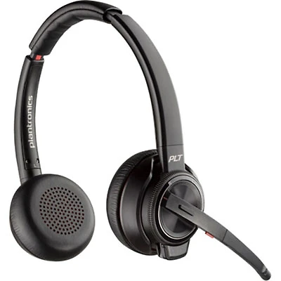 Open Box - HPI Poly Savi 8220 On-Ear Noise Cancelling Wireless Bluetooth Headset with Microphone - Black