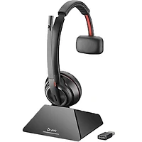 Open Box - HP Poly Savi 8210 On-Ear Noise Cancelling Truly Wireless Bluetooth Headset - Black (77T31AA#ABA)