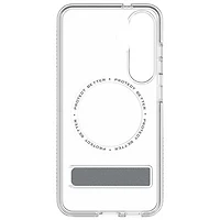 ZAGG Crystal Palace Snap Fitted Hard Shell Case with MagSafe & Kickstand for Galaxy S25 - Clear
