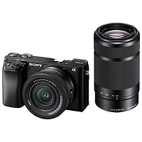 Sony Alpha 6100 APS-C Mirrorless Camera with 16-50mm & 55-210mm Lenses - Black