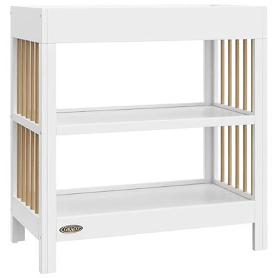 Open Box - Graco Teddi 2-Shelf Changing Table with Changing Pad - White/Driftwood