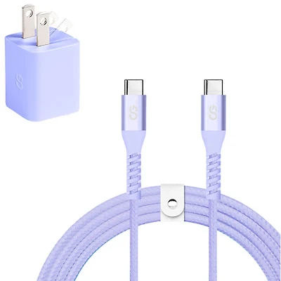 LOGiiX Vibrance 30W USB-C GaN Wall Charger with 1.5m USB-C Cable - Lavender