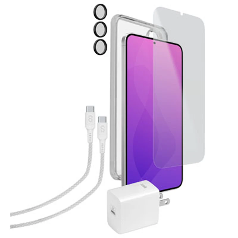 LOGiiX Smartphone Essentials Kit for Galaxy S25 - White