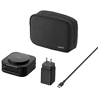 Belkin 3-in-1 15W Qi2 Wireless Travel Charging Pad with Travel Bag - Black
