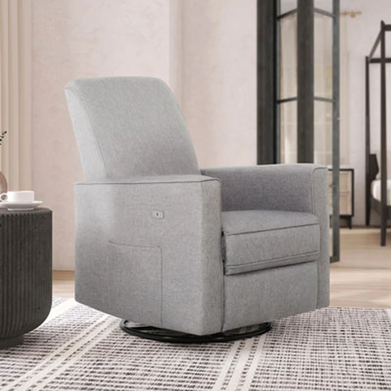 Evolur Harlow 275-degree Swivel Electric Glider - Light Grey