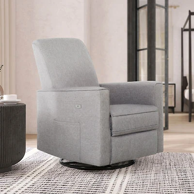 Evolur Harlow 275-degree Swivel Electric Glider - Light Grey
