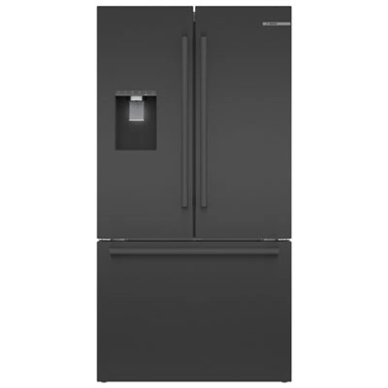 Bosch 36" 22 Cu. Ft. French Door Refrigerator with Water & Ice Dispenser (B36CD52SNB) - Black