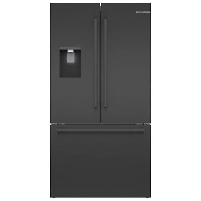 Bosch 36" 22 Cu. Ft. French Door Refrigerator with Water & Ice Dispenser (B36CD52SNB) - Black