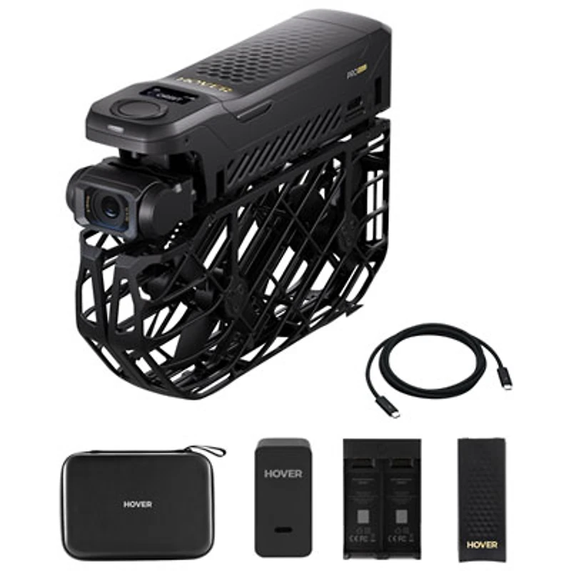 HoverAir X1 Pro Max Quadcopter Drone Basic Combo with Camera, Extra Battery, Charging Hub & Case - Black