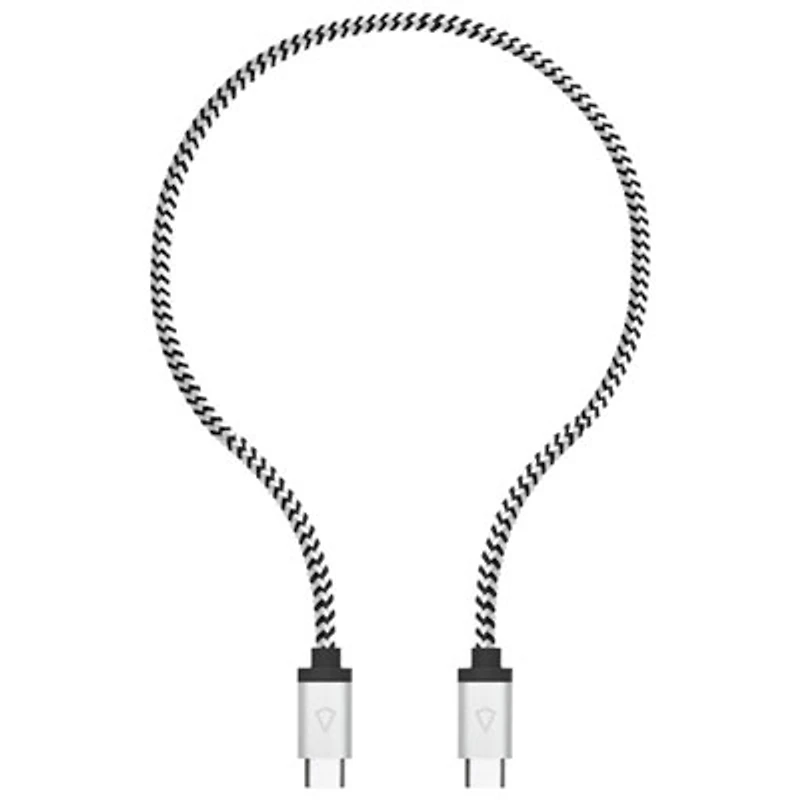 LBT 0.3m (1 ft.) Braided USB-C to USB-C Cable (LBTBW0103) - Black/White