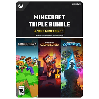 Minecraft Triple Bundle with 1020 Minecoins (Windows) - Digital Download