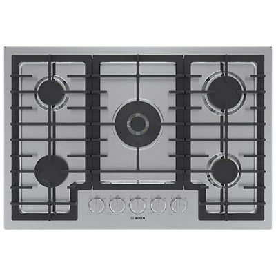 Open Box - Bosch 30" 5-Burner Gas Cooktop (NGM8058UC) - Stainless Steel - Perfect Condition