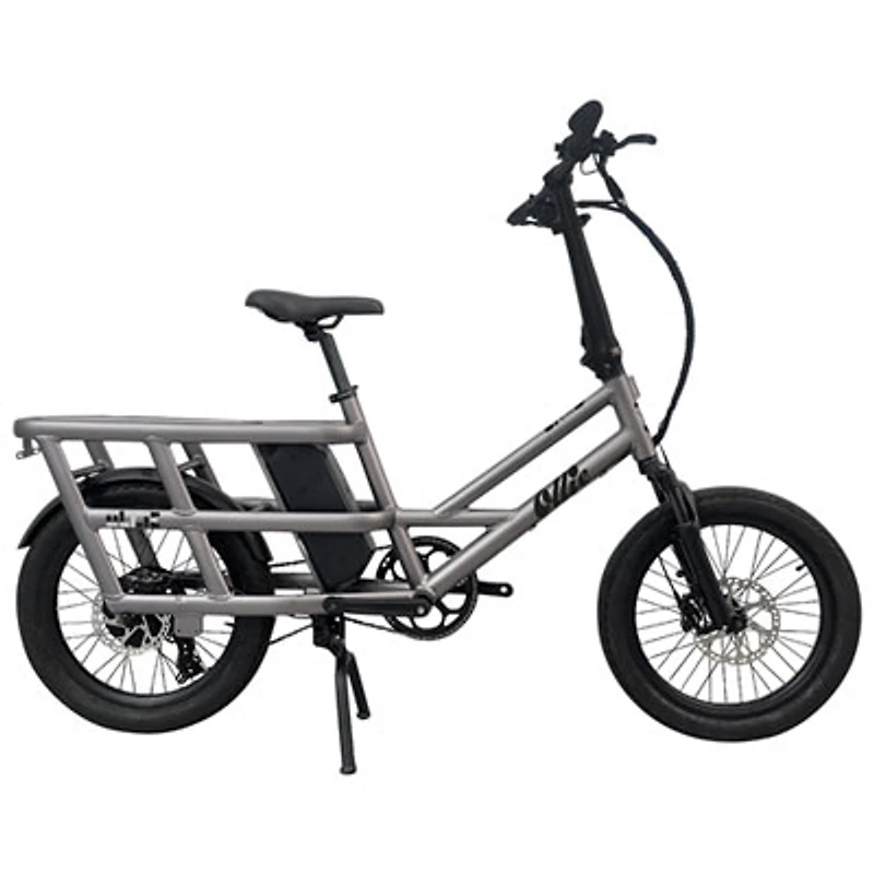 Ollie Flip Cargo Step-Through Electric City Bike (500W Motor / 96km Range / 32km/h Top Speed) - Silver