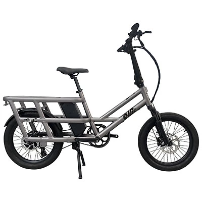 Ollie Flip Cargo Step-Through Electric City Bike (500W Motor / 96km Range / 32km/h Top Speed) - Silver