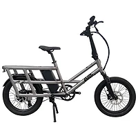 Ollie Flip Cargo Step-Through Electric City Bike (500W Motor / 96km Range / 32km/h Top Speed) - Silver