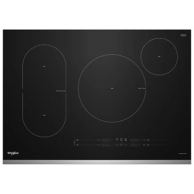 Whirlpool Intelligent 31" 4-Element Induction Cooktop (WCIT7030SS) - Black Glass/Stainless Steel